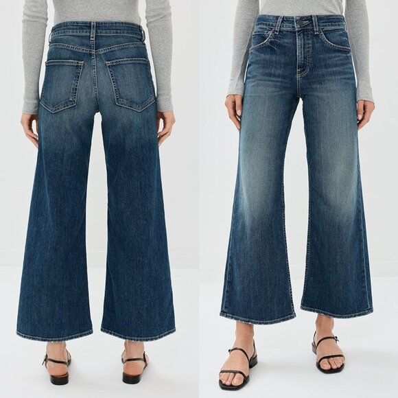 Nili Lotan Marlene Blue Classic Wash Mid Rise Wide Leg Japanese Denim Jeans 29‎ - Picture 9 of 11